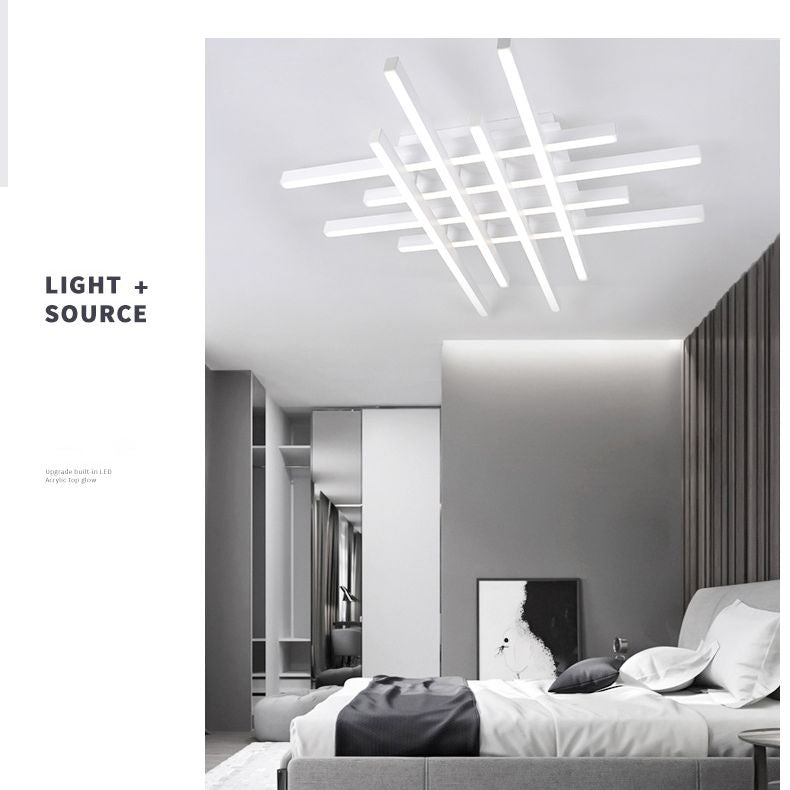 6-Lights Industrial Style Open Bulb Ceiling Light Metal Lamp Arm Lighting Fixture for Bedroom Dining Room