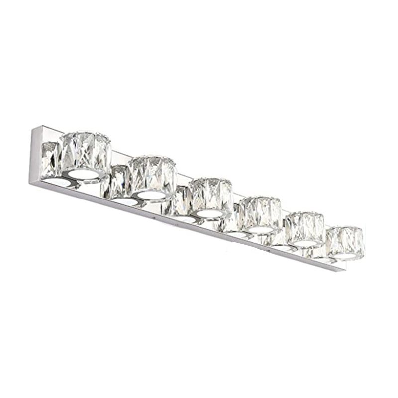 3/4/5/6-Light Chrome Modern Bathroom Vanity Light LED Metal Bath Bar