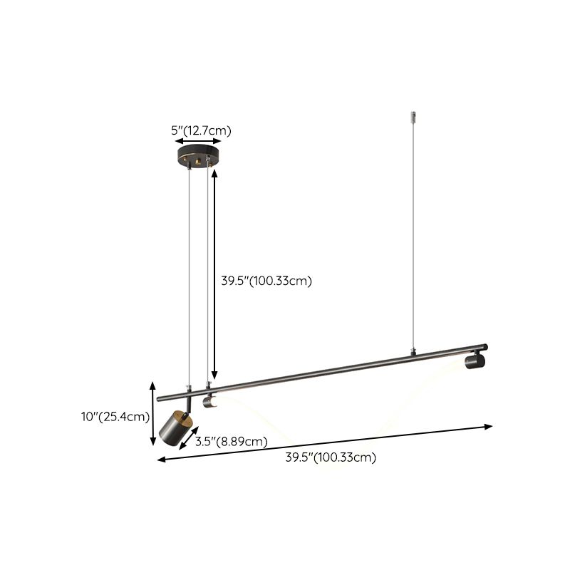 Modern 2-Light Black Kitchen Island Lighting LED Island Pendant Lighting