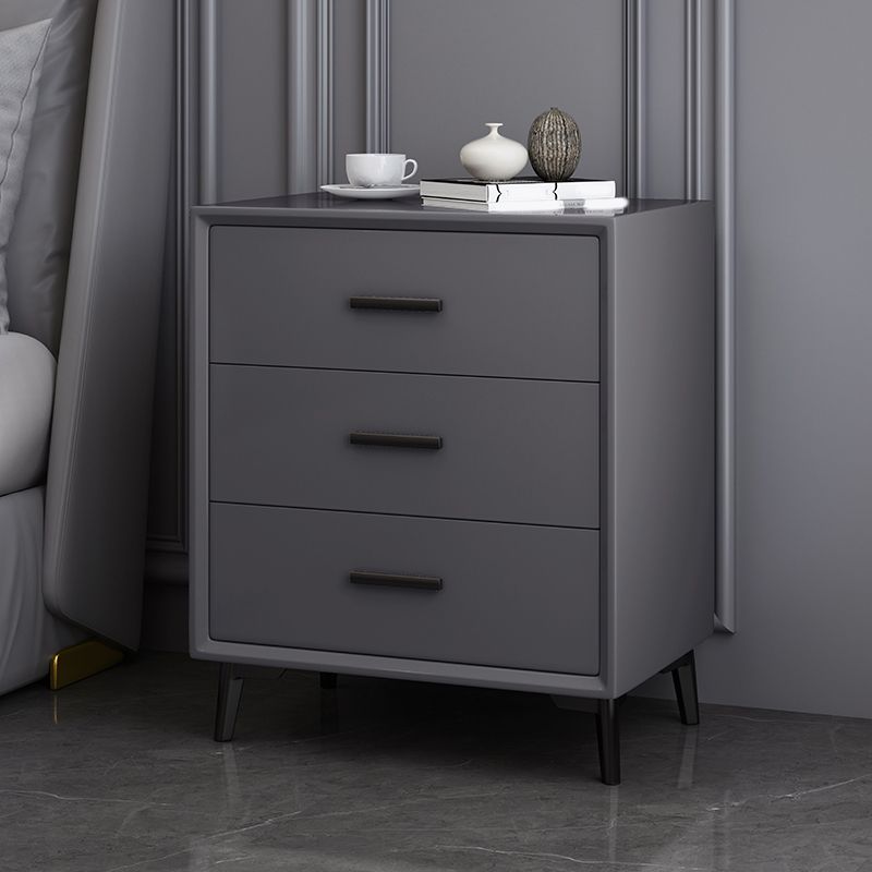 Contemporary Bedside Cabinet Wooden Bed Nightstand with 3 Drawers