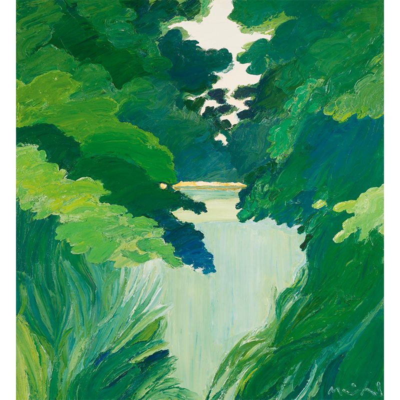 Stainproof Forest Landscape Mural Modern Aesthetics Non-Woven Wall Art, Custom Size Available
