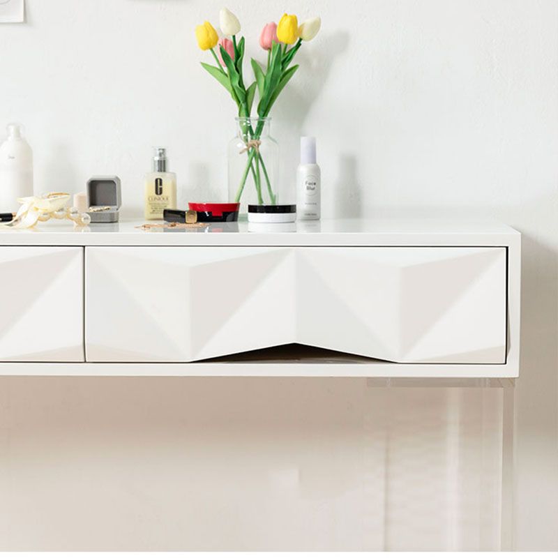 Modern Makeup Dressing Table Stool Set with 1/2 Storage Drawers