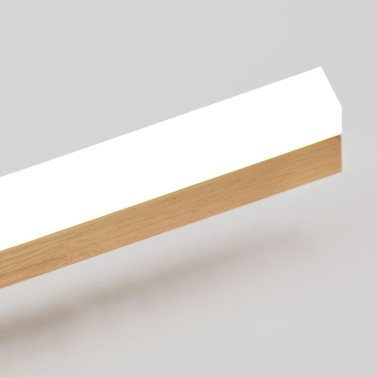 Linear Shape Wood Wall Sconce Modern Style 1 Light Mirror Wall Mounted Light in Brown