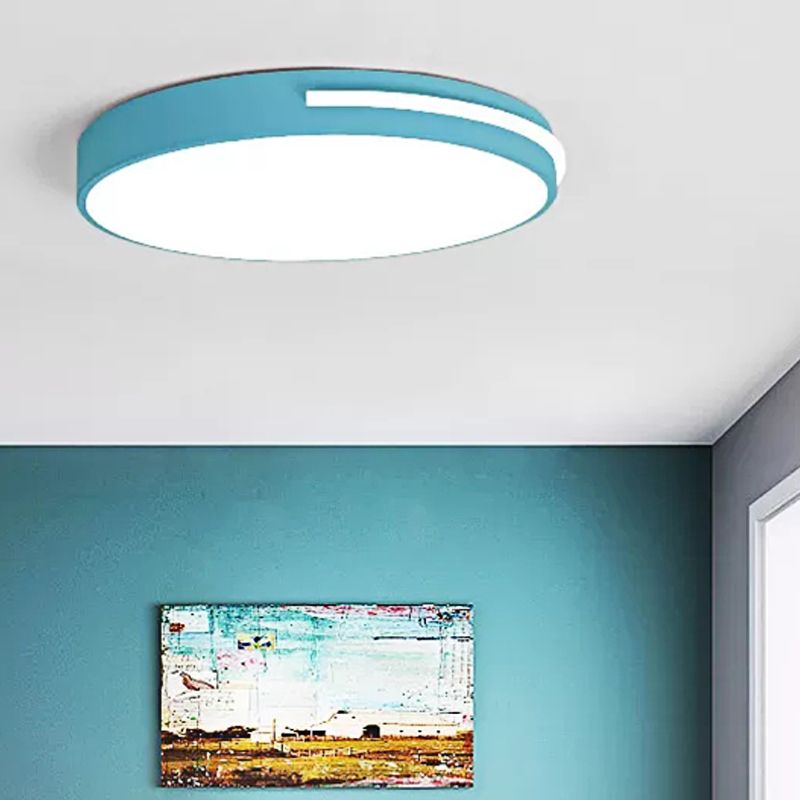 Acrylic Slim Round Flush Mount Light Kid Bedroom Nordic Stylish Ceiling Lamp