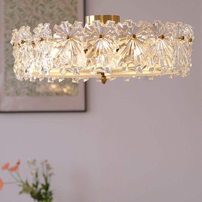 Modern Simple Glass Ceiling Light Round Shape Ceiling Lamp for Bedroom