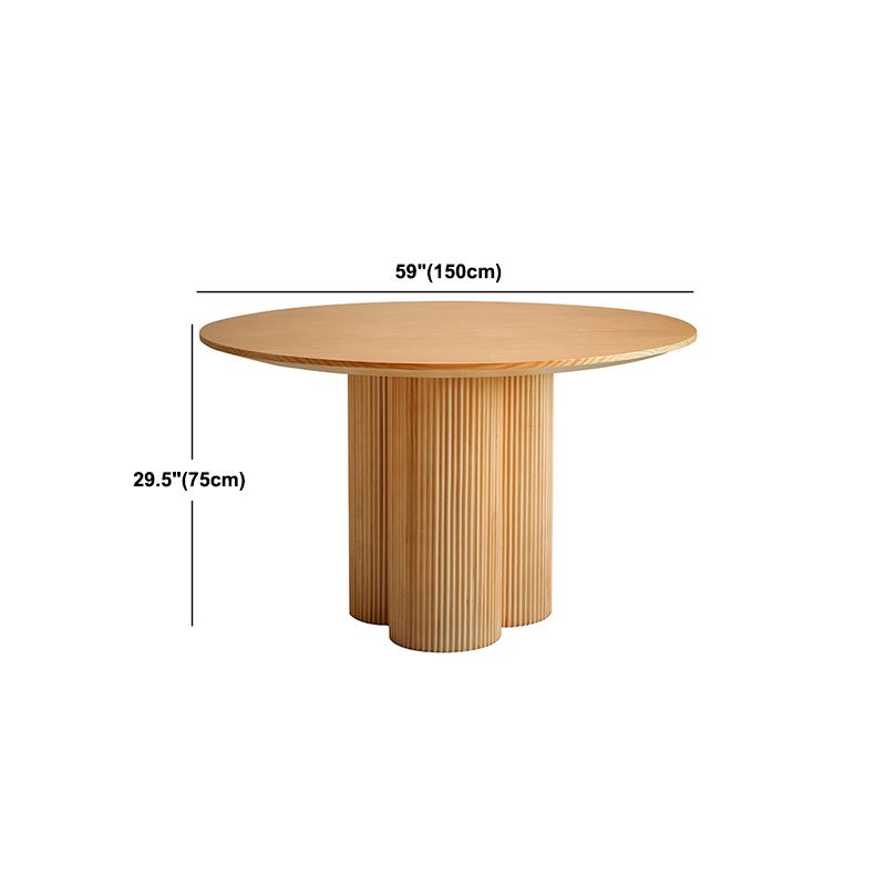 Minimalist Round Dining Table Set 1/2/3/4/5/7 Pieces Pine Dinette Set
