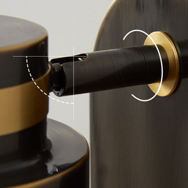 1-Light Adjustable Wall Light Modern Metal Wall Lights in Black