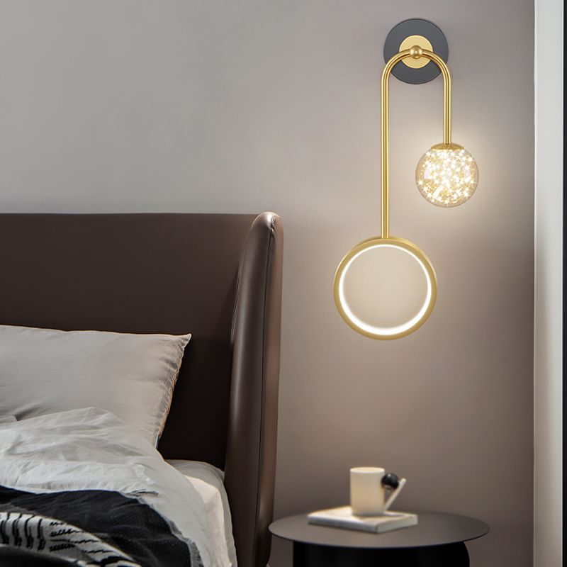 Luces de pared esféricas de estilo moderno 2 luces de montaje de pared ligera