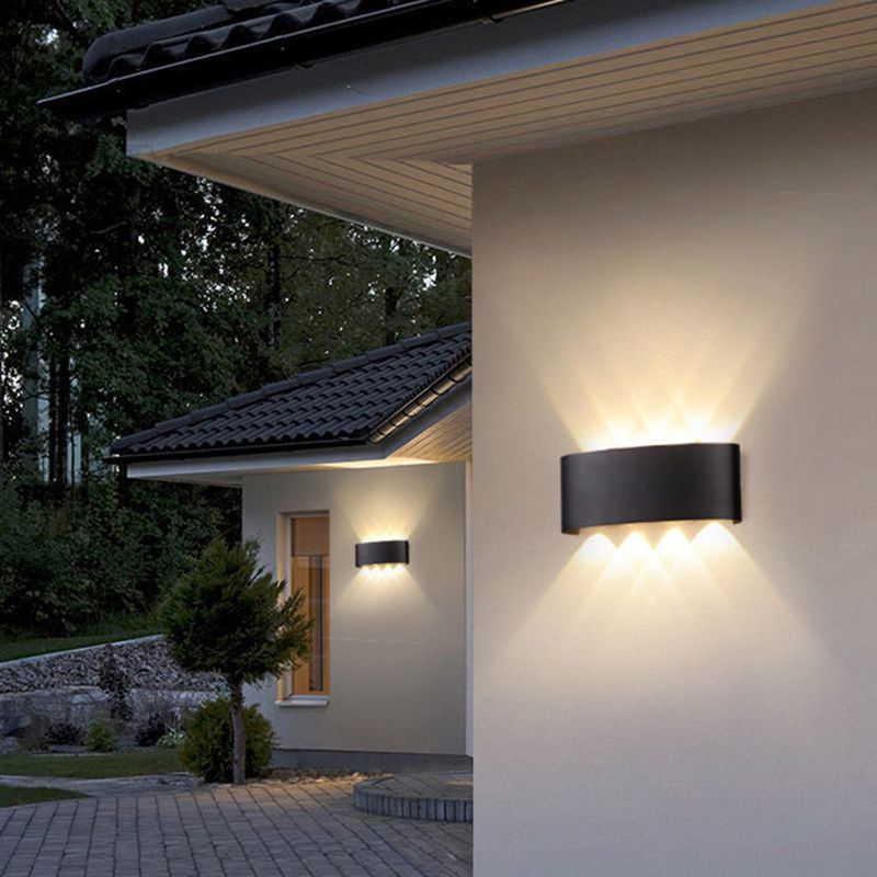 Éclairage mural de forme rectangulaire Métal de style moderne 1 lampe d'applications légères pour extérieur