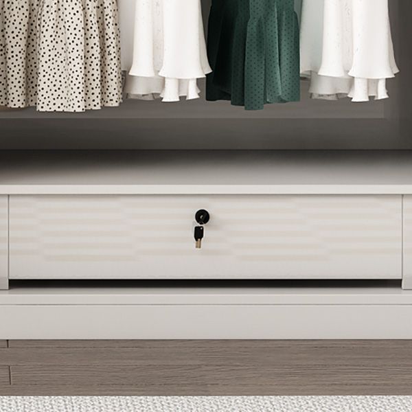 White Colour Wooden Wardrobe Soft Close Drawer Wardrobe Closet for Bedroom