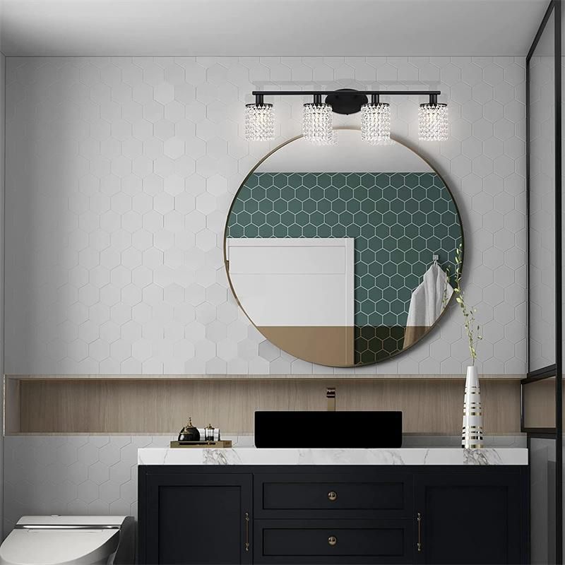 Metal Geometric Bath Light Contemporary Style Multi Lights Vanity Wall Sconce