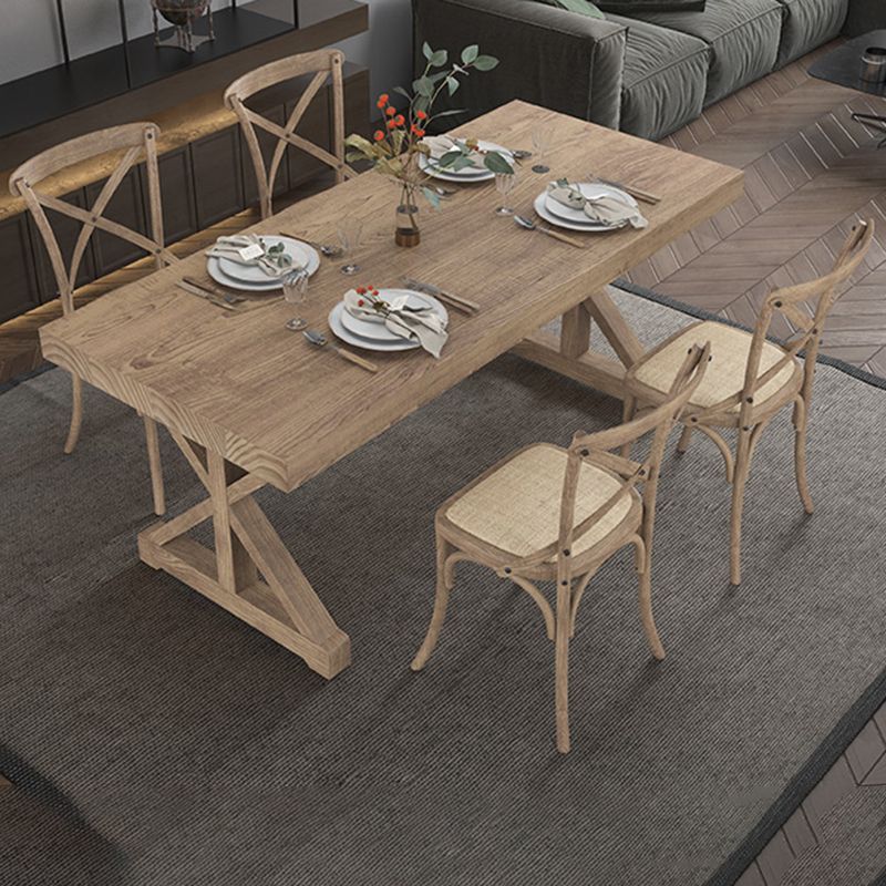 Modern Rectangle Wood Dining Table Set 1/2/5 Pieces Dining Set for Home Use