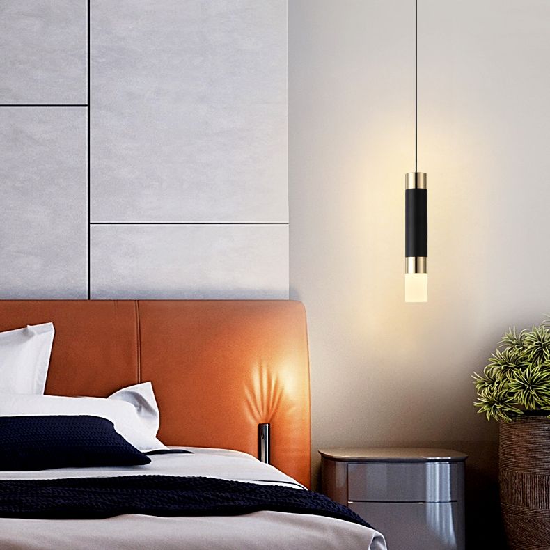 Luce cilindrica a led cilindrica luce nella moderna semplicità in alluminio lampada sospesa con ombra acrilica