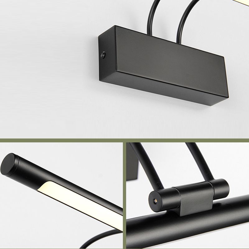 Armoire miroir de style moderne lumières murales de salle de bain en métal LED LED Vanité ambiante Vanity Light avec tête de lampe pivotante