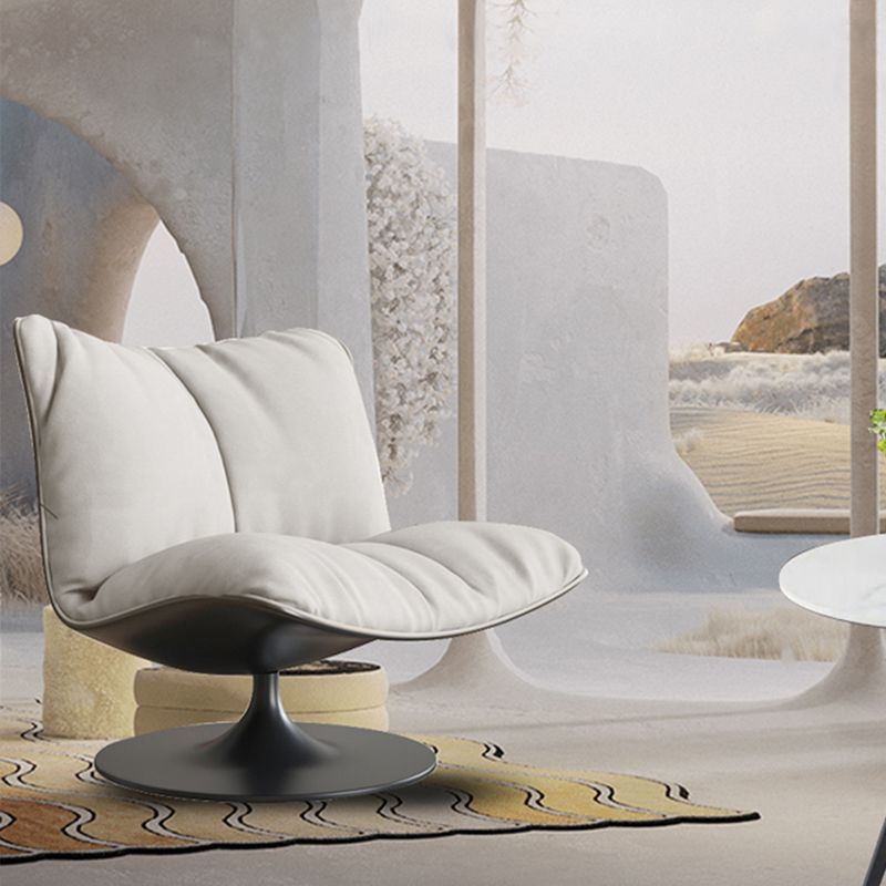 Contemporary Swivel Accent Chair Suede Lounge Chair in 38"L x 34"W x 19"H