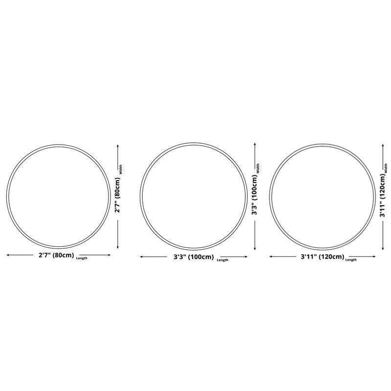 Round Bold 3D Print Rug White Tone Polyester Area Carpet Non-Slip Backing Rug for Living Room