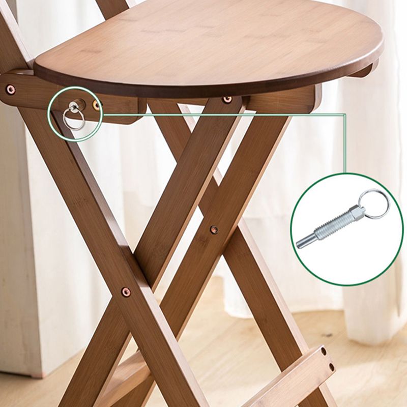 Contemporary Dining Stools Low Back Folding Bar Stools with Footrest