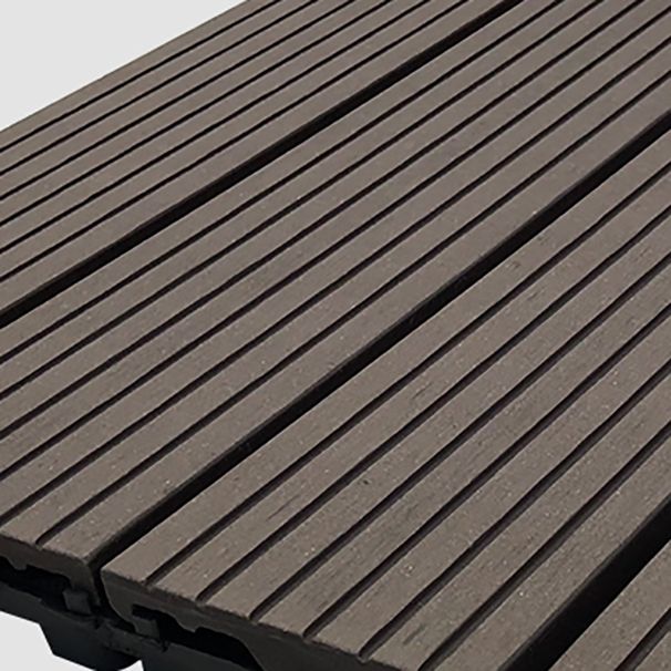 Composite Square Decking Tiles Interlocking Striped Pattern Patio Flooring Tiles