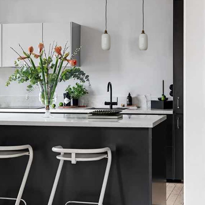 Lampe suspendue en verre blanche Style moderne 1 Éclairage de la tête