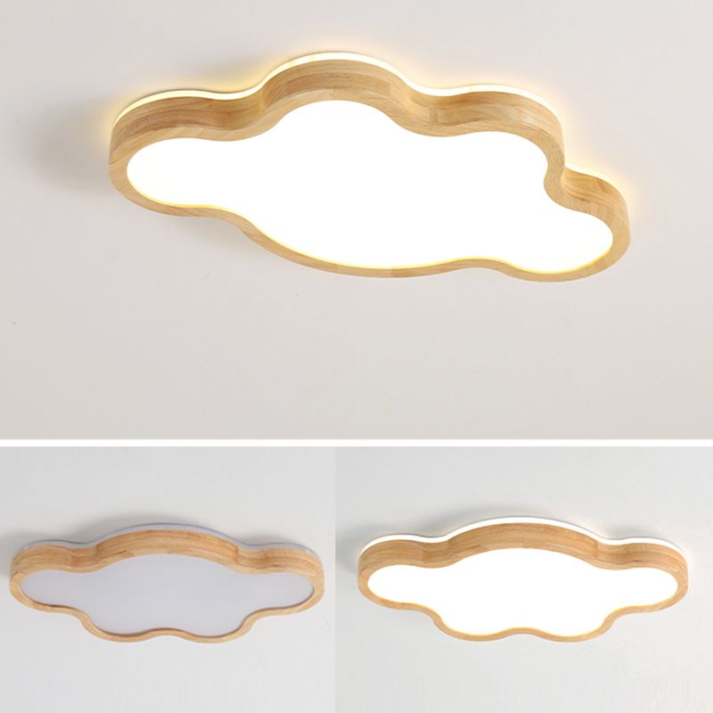 Creative Shape LED Wooden Flush Mount Ceiling Light Modern LED Flush Ceiling Light Fixture