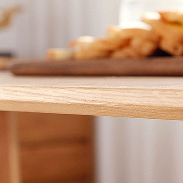 Square Wood Color Dining Table Solid Wood Table Industrial with Double Pedestal