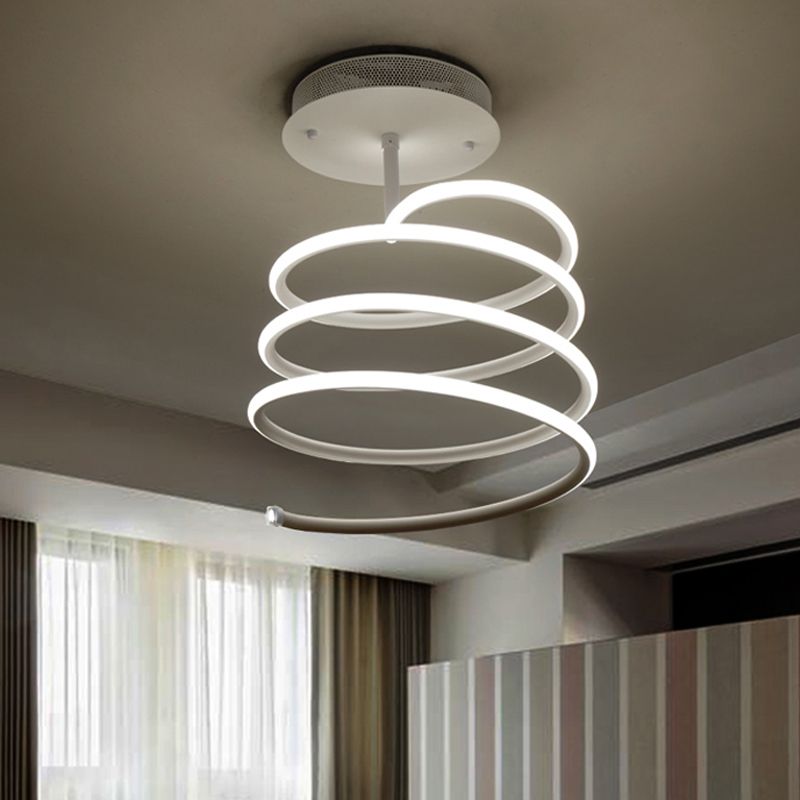 LAMPE SPIRALE SPIRALE acrylique Simplicité LED LED Plafond léger Plafond monté dans un léger / blanc léger / blanc