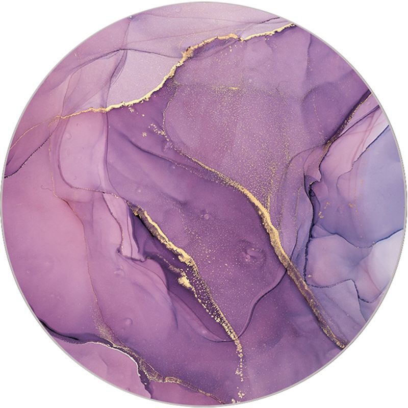 Zeitgenössischer Aquarellmuster Teppich Purple Polyester Teppichmaschine waschbarer Nicht-Schlupf-Fläche Teppich für Schlafzimmer