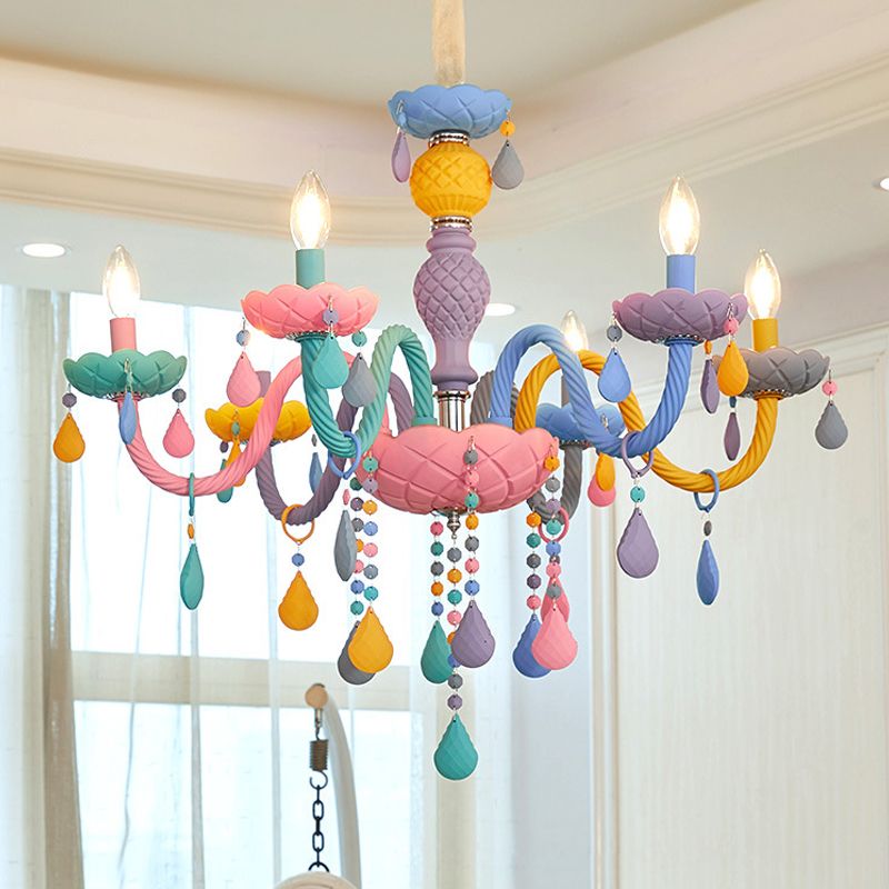 Nordic Style Macron Kroonluchter Multi Light Candle Hanger Verlichting voor de woonkamer