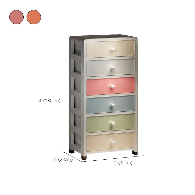 Contemporary Wardrobe Closet Thickened Plastic Kid's Wardrobe with Drawers
