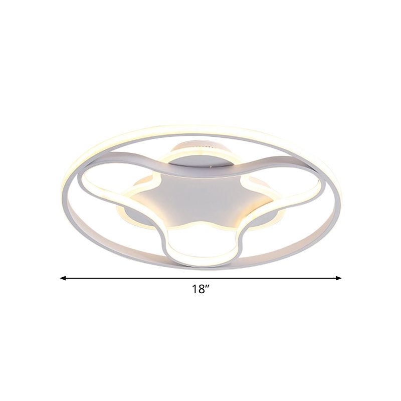 Fidget Spinner Shaped Flush Mount Minimalist Iron White 18"/21.5" Wide LED Ceiling Lighting in Warm/White Light