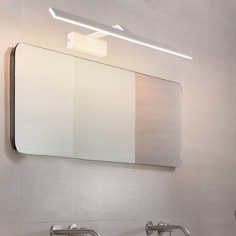 Linear Shape Metal Wall Sconce Modern Style 1-Light Mirror Wall Mount Light