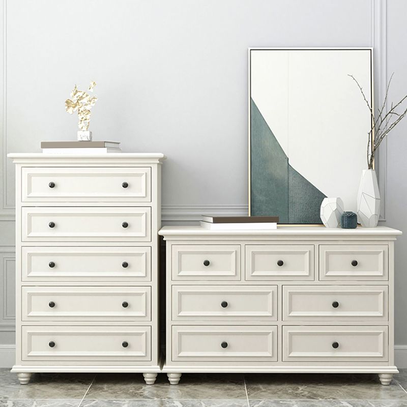 Traditional Storage Chest Solid Wood White Dresser , 23.33-inch Width