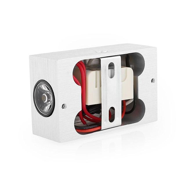 Luz de pared rectangular de acabado de níquel Lámpara de pared de aluminio LED moderna en iluminación cálida/blanca para porche