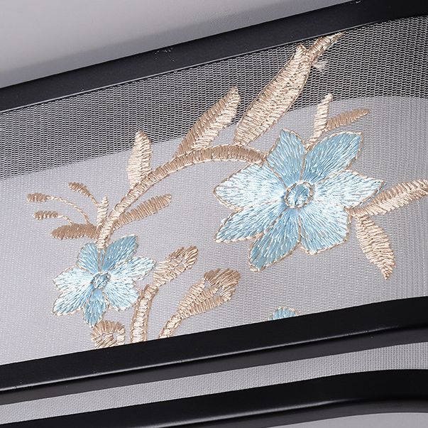 Geometrische Flush Mount Lighting Stoff Traditionelle Chinesische stil Flush Ceiling Licht-Leuchten für Schlafzimmer