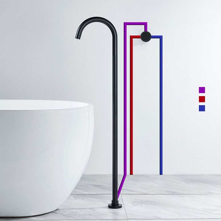 Floor Mounted Freestanding Tub Filler 1-Handle High Arc Tub Faucet