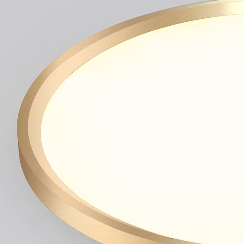 Plafonnier LED en métal de style simple avec disque doré, lumière blanche chaude/blanche, 30,5 cm/40,6 cm/49,5 cm de large