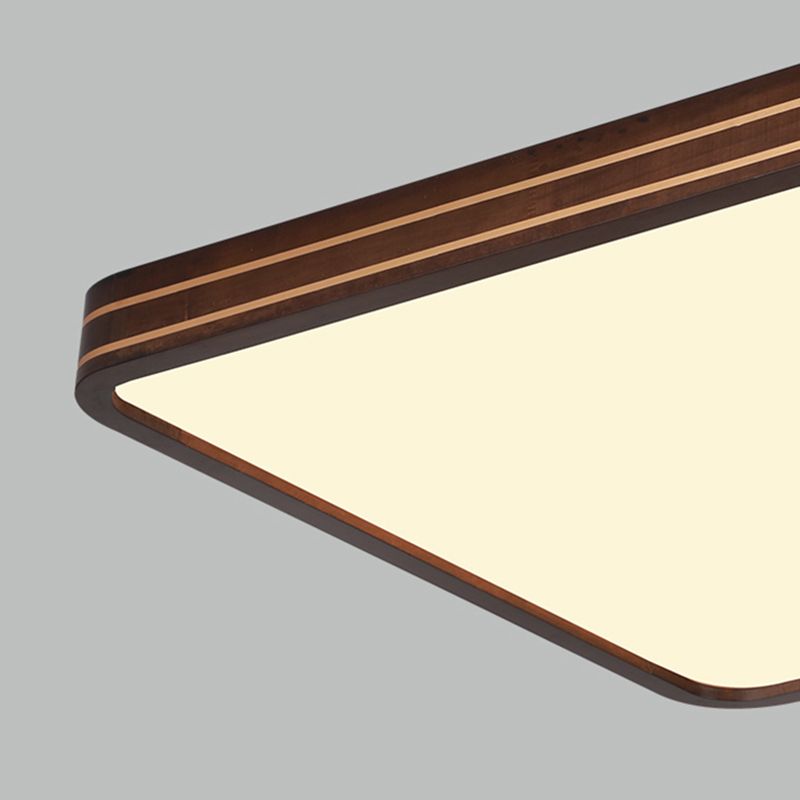 Geometry Shape Ceiling Lamp Modern Simple Style Wood 1 Light Flush Mount for Balcony Aisle