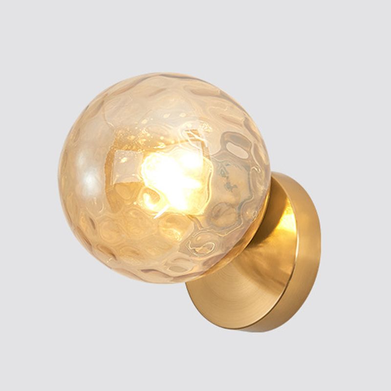 Glass Spherical Shape Wall Lights Modern Style 1 Light Wall Mount Fixture for Living Room