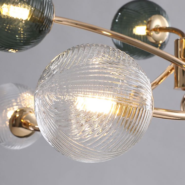 Metal Chandelier Light Fixtures Modern Multi-Head Globe Pendant Lamp for Living Room