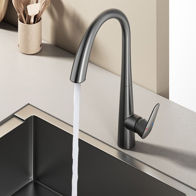 Modern Kitchen Faucet High Arc Swivel Spout with Pull Out Sprayer
