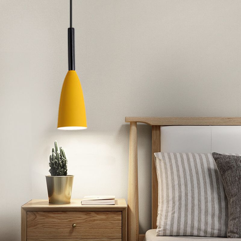 1 Lichthängeleuchte moderne Federlampe mit Metallschatten