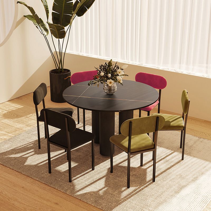 Round Dining Table Stone Top Dining Table with MDF Base for Dining Room