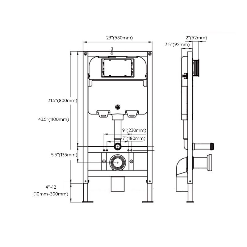 Contemporary 1-Piece Bidet Toilet Wall Mount Toilet Bowl for Washroom