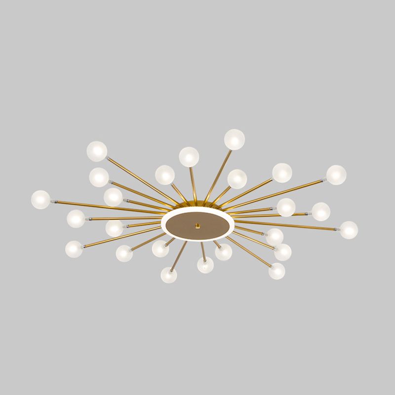 Radial Bedroom Flush Mount Fixture Metal LED Minimalistic Close to Ceiling Light