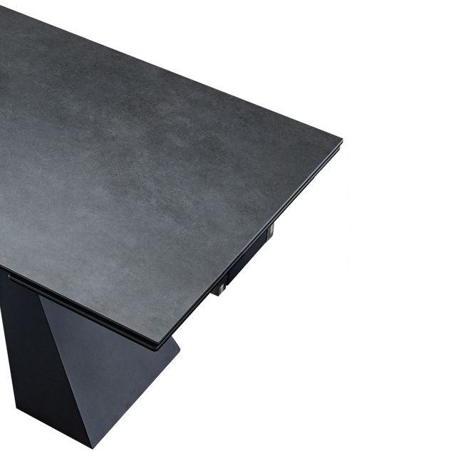 Mesa de comedor gris de estilo moderno Mesa de comedor de piedra sinterizada con marco negro