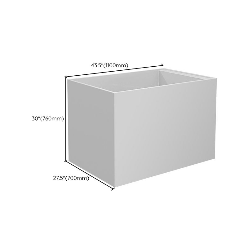 Back to Wall Freestanding Bathtub Modern Rectangular Acrylic Bathtub