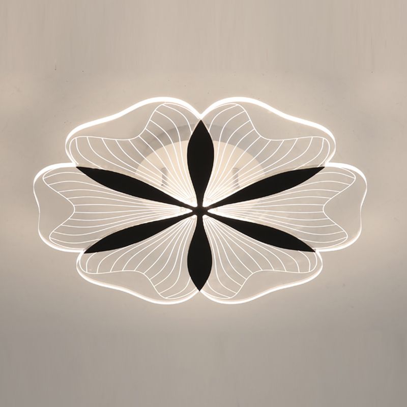 Metal Flower Shape Flush Ceiling Light Modern Style 1 Light Flush Mount Lighting