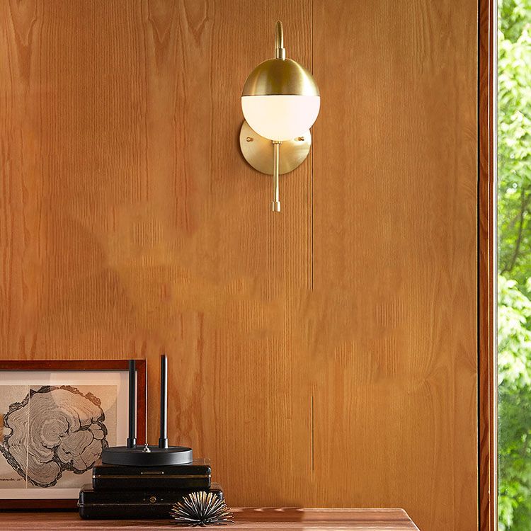 Nordic Style Metal Wall Light Globe 1 Light Wall Sconce for Living Room