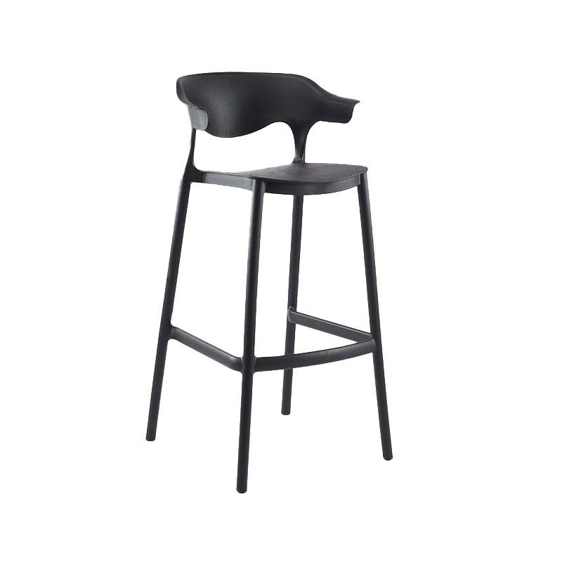 Scandinavian Matte Finish Plastic Barstool Armed Milk Tea Shop Stool