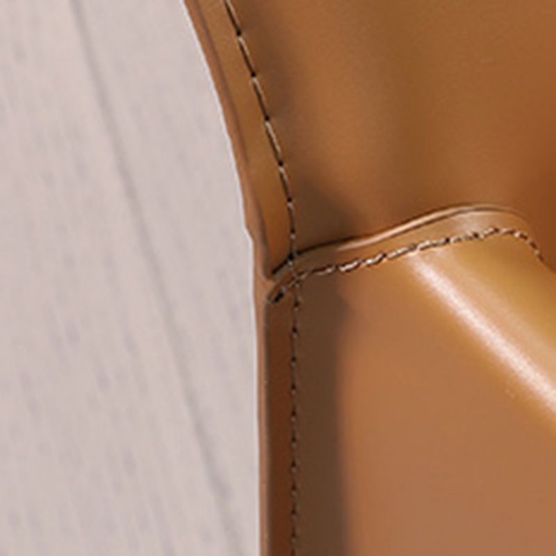 Matte Finish Dining Arm Chair with Leather Legs Metal Modern Dining Side Chair